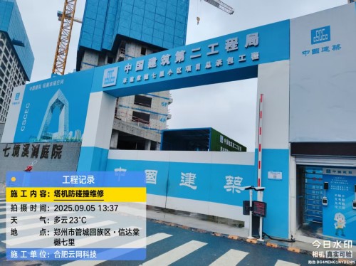 250905 郑州中建二局项目塔吊防碰撞安装